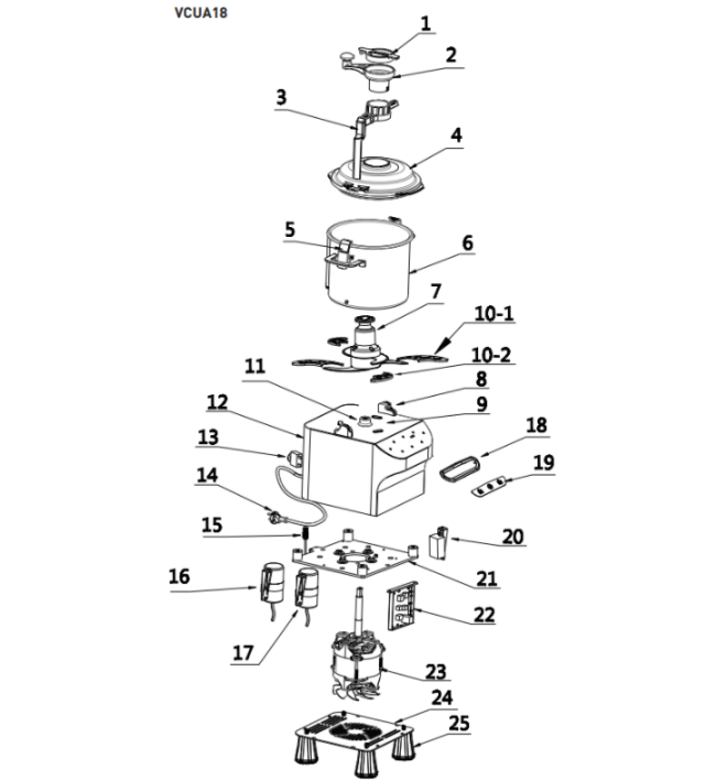 Horeca Parts COM - Vegetable slicer - 18 litres - 1.5 kW - 220 V - 1500 rpm - GGM Gastro (VCUA18)
