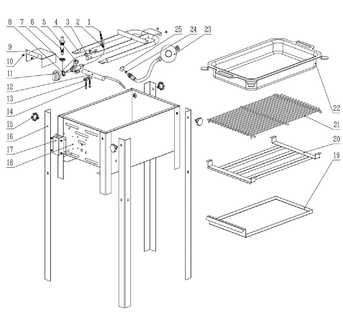 Horeca Parts COM - Gas grill GRILL MASTER MINI Hendi 154700