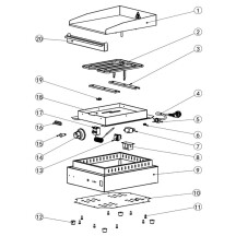 Horeca Parts COM - Grill plate, HENDI, Kitchen Line, smooth, 220-240V/2000W, 326x445x(H)225mm