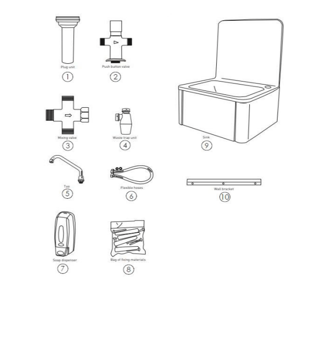 Horeca Parts COM - Hendi 810309 knee-operated touchless washbasin