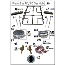 Horeca Parts COM - Gas cooker with oven, 6-burner Revolution 226452