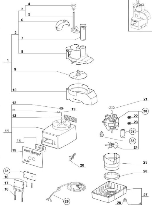 Horeca Parts COM - Robot Coupe CL20D vegetable shredder