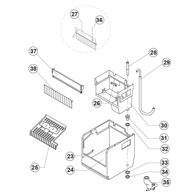 Horeca Parts COM - Spray cube maker 25 kg24 h water-cooled Stalgast 872214