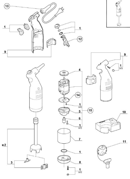 Horeca Parts COM - Robot Coupe Micromix hand mixer