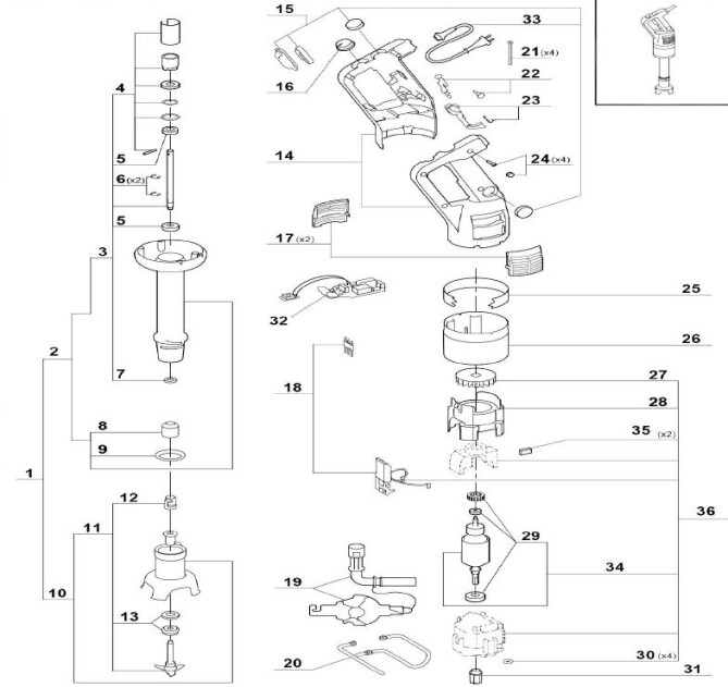 Horeca Parts COM - Hand mixer Robot Coupe CMP 250 V.V.