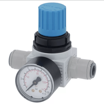 Horeca Parts COM - Pressure reducing valve with a setting range of 1-8 bar and a 3/8" pressure gauge connection (pipe diameter 10 mm)