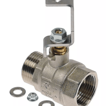 Horeca Parts COM - 1'' IT ball valve – pipe ø 25 mm, L 67 mm, with handle, set of 2 handles and mounting elements, 1 pc., weight 0.48 kg - Komel