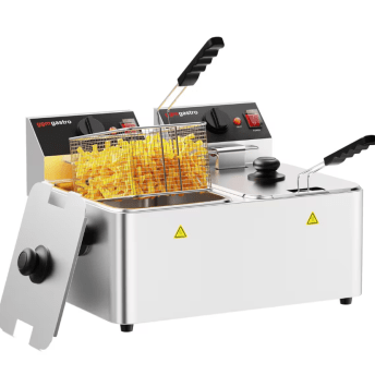 Horeca Parts COM - Double electric deep fryer - 4+4 litres - 5 kW - GGM Gastro (EFH4+4)