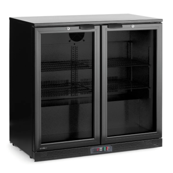 Horeca Parts COM - 2-door bar refrigerator, Arktic, 180L, black, 220-240V/160W, 900x530x(H)865mm