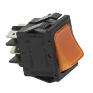Horeca Parts COM - Orange 2-position switch / mounting dimension 22/30mm / 250V / temp. max. 120°C / 6.3mm male connectors (9780176, 1260293)