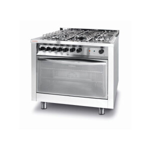 Horeca Parts COM - Gas range 5-burner with convection electric oven and grill Hendi 226254