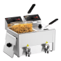 Horeca Parts COM - Double electric deep fryer - 8+8 litres - 6.5 kW - with drain tap - GGM Gastro (EFH8+8)