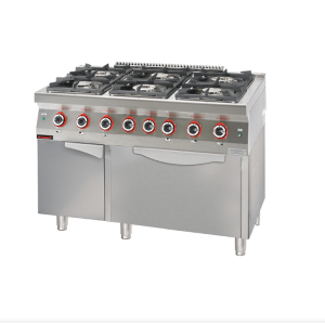 Horeca Parts COM - Gas range WITH GAS OVEN KROMET-700.KG-6 / PG-2